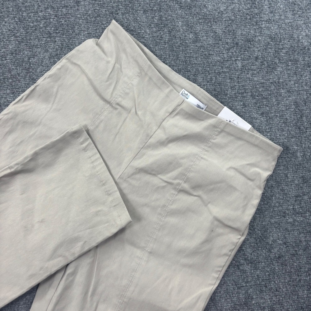 Croft & Barrow Straight Leg‎ Pants 8 Regular Beige Mid-Rise Stretch Womens